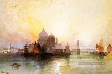 Une vue de Venise paysage marin Bateau Thomas Moran Peinture à l'huile